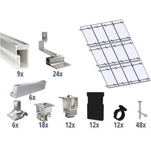 Montageset für 12 PV-Module (4x3) auf Schrägdach/Ziegeldach inkl. 9x Montageschiene 3650 mm-thumb-0