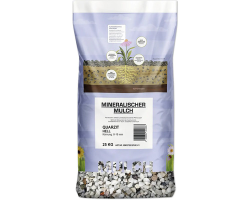 Mineralischer Mulch Quarzit hell 8 - 16 mm 25 kg