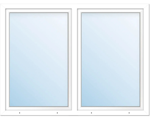Doppelfenster mit weißem Rahmen
