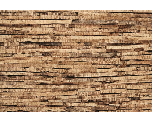 Kork Wandpaneel Wall Trend Rustic Amadia 600 x 300 x 30 mm Nahaufnahme einer Wand aus Korkplatten für den Innenausbau