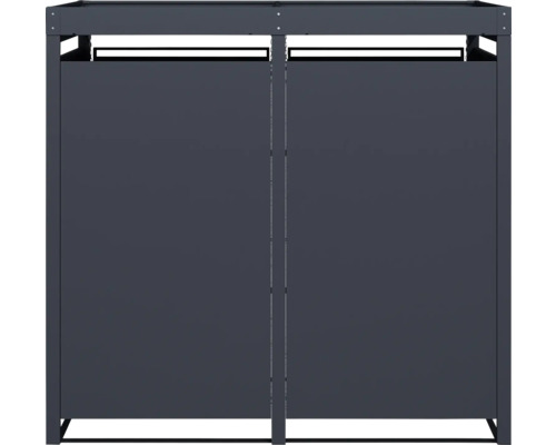 Sichtschutzzaun aus Metall mit zwei Elementen