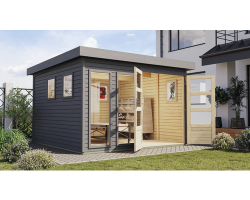Gartenhaus Karibu Laharo 6 334 x 331 cm grau