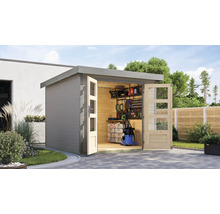 Gartenhaus Karibu Metalwood 3,5D Blech graualu 266 x 266,5 cm wassergrau