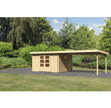 Gartenhaus Karibu Tossens 4 inkl. Anbaudach 4,4 m 714,5 x 333 cm natur