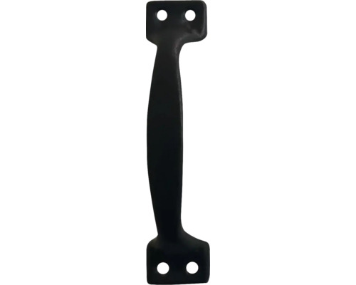 Schwarzer Türgriff mit Befestigungslöchern