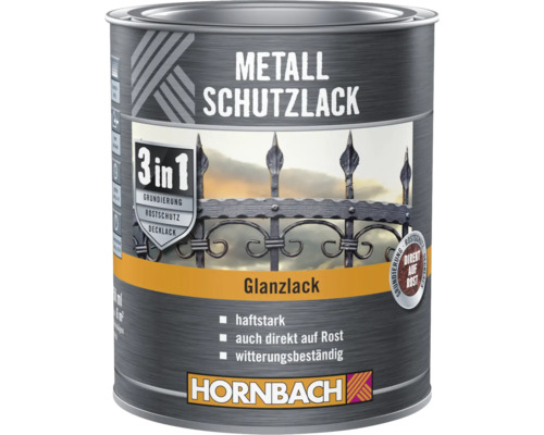 HORNBACH Metallschutzlack 3in1 glänzend feuerrot 750 ml Dose Metallschutzlack Glanzlack von Hornbach