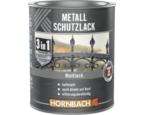 HORNBACH Metallschutzlack 3in1 matt silbergrau 750 ml Dose Metallschutzlack mit 3in1 Funktion von Hornbach