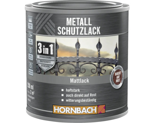 HORNBACH Metallschutzlack 3in1 matt RAL 7035 lichtgrau 250 ml Dose Metallschutzlack 3 in 1 mit Rostschutz von Hornbach