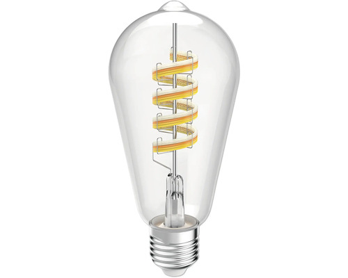 Smarte LED Lampe dimmbar E27/4,9W klar 470 lm 2700 6500 K RGBW einstellbares weiß Dekorative Edison Glühbirne mit Schraubsockel