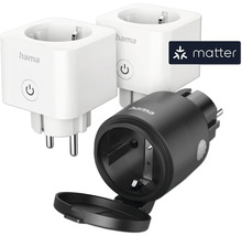 Hama Logo, Matter Logo, drei Steckdosenadapter