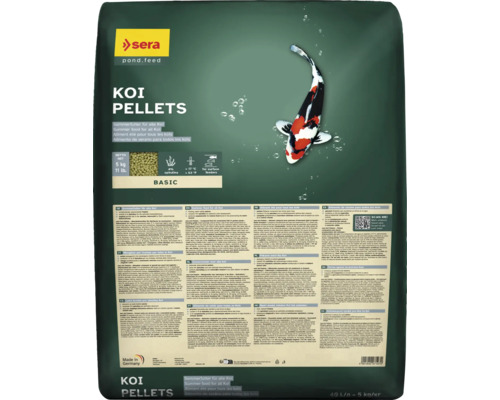 Teichfischfutter sera Koi Pellets Basic 40 Liter, 5 kg, Koifutter