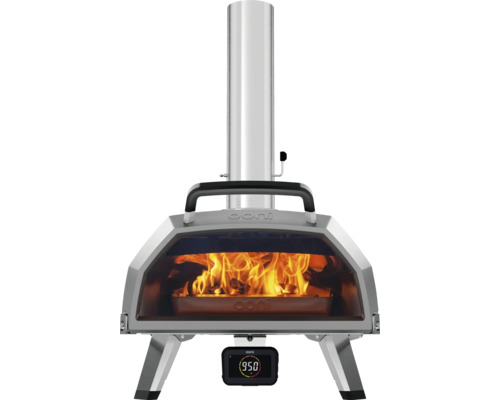 Ooni Pizzaofen mit digitalem Display und Feuer