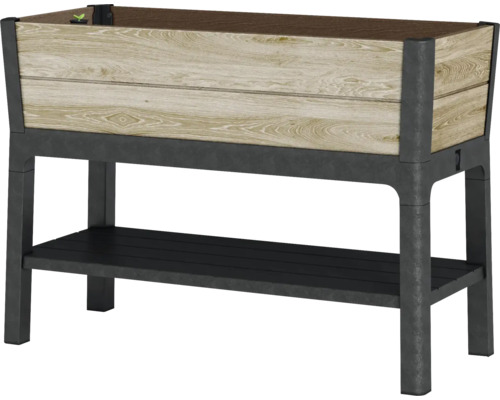 Hochbeet Keter Ashwood 113 x 48 x 79,5 cm anthrazit/braun Hochbeet mit Ablagefläche für den Garten