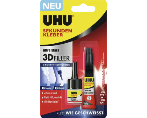 UHU Sekundenkleber UltraStark 3D 9 g + 3 g