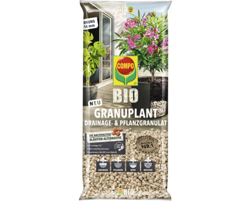 Granuplant Drainage- & Pflanzgranulat COMPO BIO 10 L 100% natürlicher Bimsstein nachhaltige Blähton Alternative