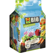 COMPO Bio Universal-Erde torffrei, 30 Liter Sack für Garten- und Balkonpflanzen