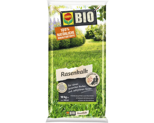 Packung Rasenkalk von Compo Bio, geeignet für ökologischen Landbau