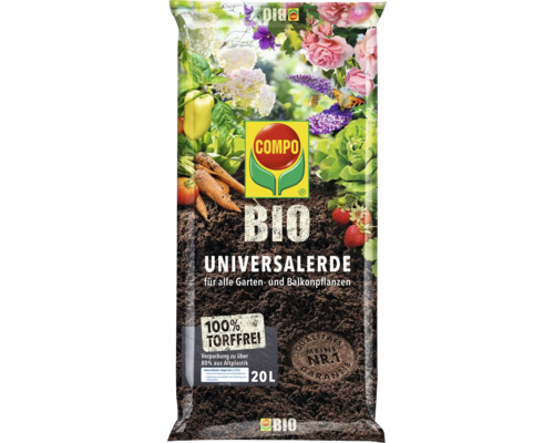 Packung COMPO Bio Universalerde für alle Garten- und Balkonpflanzen, 20 Liter