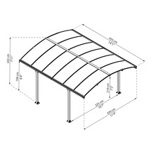 Einzelcarport Palram – Canopia Arcadia 4300 435 x 359 cm anthrazit