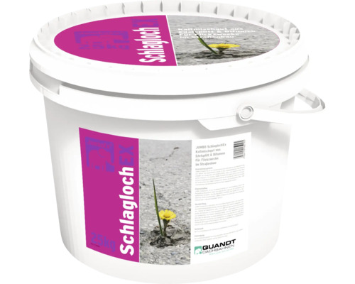 Eimer SchlaglochEx Kaltmischgut aus Edelsplitt und Bitumen für den Straßenbau