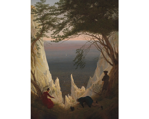 Gemälde Kreidefelsen auf Rügen von Caspar David Friedrich mit Bäumen und Personen