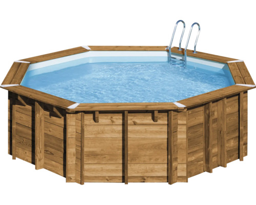 Aufstellpool Holzpool-Set Gre Vasto rund Ø 428x136 cm inkl. Sandfilteranlage & Filtersand Holz