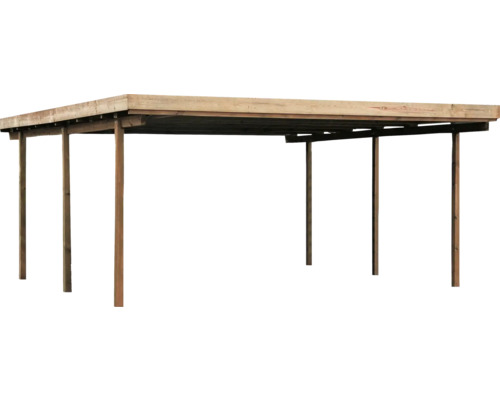 Freistehender Holz Carport mit Flachdach.