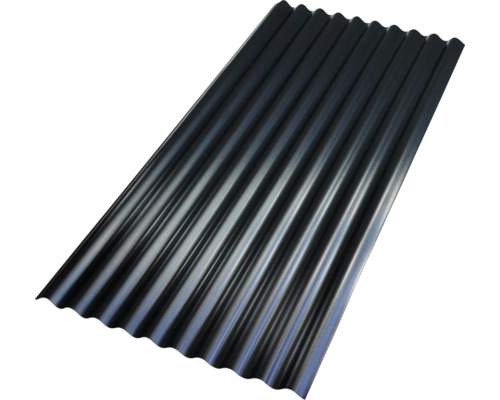Gutta Wellplatte Shelltec Sinus 95/34 schwarz 2000 mm x 950 mm x 4 mm Trapezblech zur Dacheindeckung
