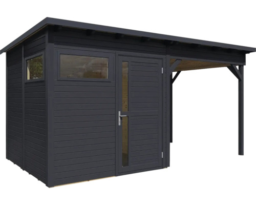 Holzgartenhaus mit Fenster und Überdachung