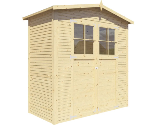 Gartenschuppen aus Holz mit Doppeltür und Fenstern