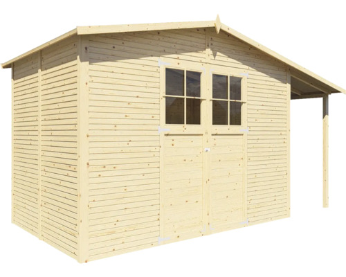 Holzgartenhaus mit Doppeltür und Fenster