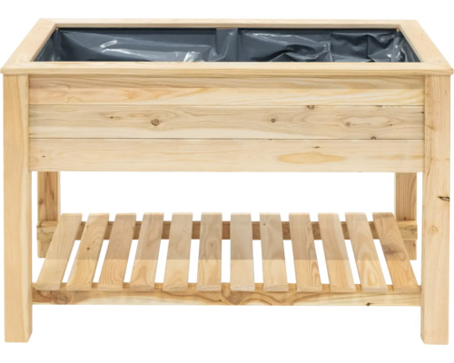 Hochbeet aus Holz mit Ablagefläche