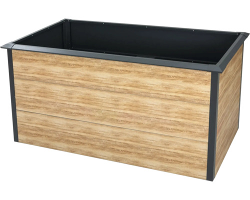 Hochbeet aus Holz und Metall für den Garten