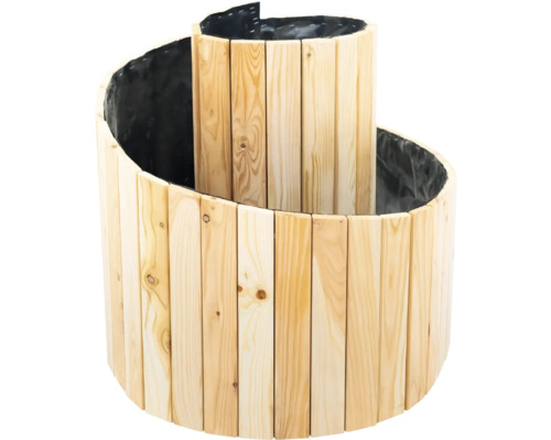 Hochbeet aus Holz mit spiralförmigem Design