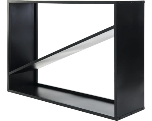 Schwarzes Wandregal mit einem Fach