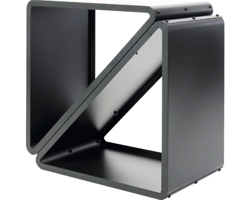 Schwarzes Wandregal mit einem Fach