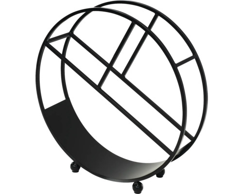 Kaminholzregal aus Metall mit runder Form