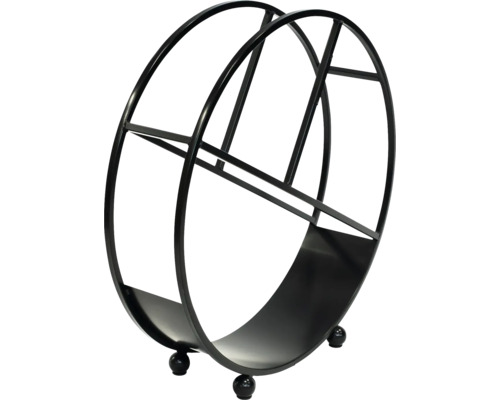 Kaminholzregal aus Metall mit runder Form