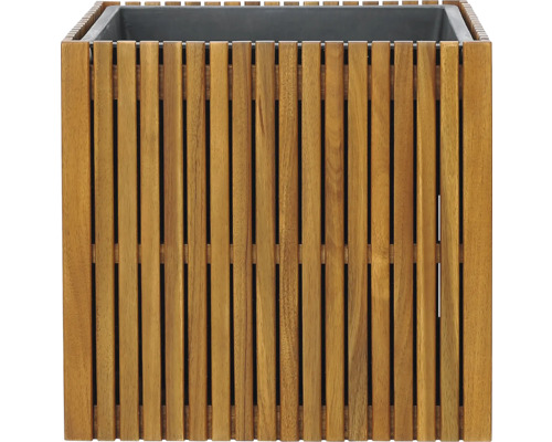 Quadratischer Pflanzkübel aus Holzlatten