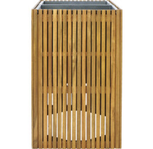 Blumenkasten aus Holz mit Metalleinsatz