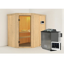 Sauna mit Saunaofen, Steinen und Steuerung