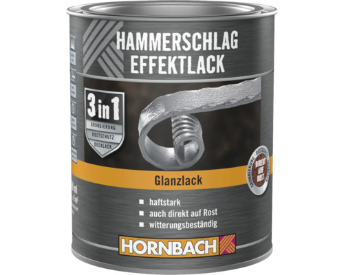 HORNBACH Hammerschlaglack Effektlack 3in1 glänzend dunkelgrau 750 ml