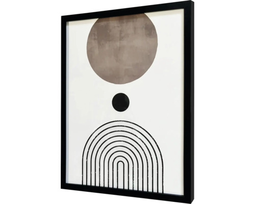 Gerahmtes Bild mit Kreis, Punkt und Bogenmuster