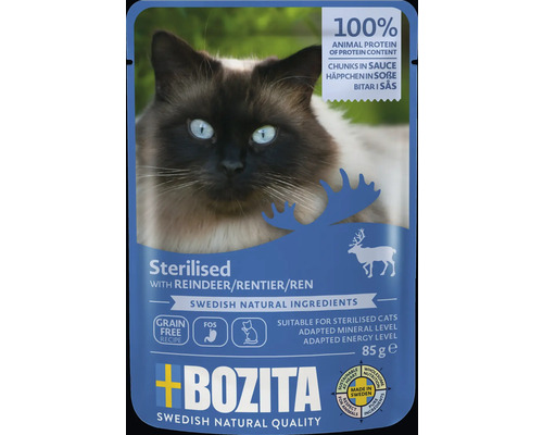 Bozita Katzenfutter für sterilisierte Katzen mit Rentierfleisch, 85 Gramm