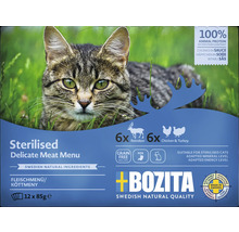 Bozita Sterilised Delicate Meat Menu Katzenfutter, 12 mal 85 Gramm