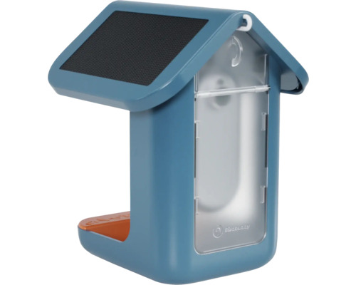 Vogelhaus mit Solarpanel und Futterspender