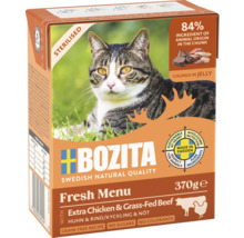 Bozita Frisches Menü Katzenfutter mit Huhn und Rind für sterilisierte Katzen, 370 Gramm Packung
