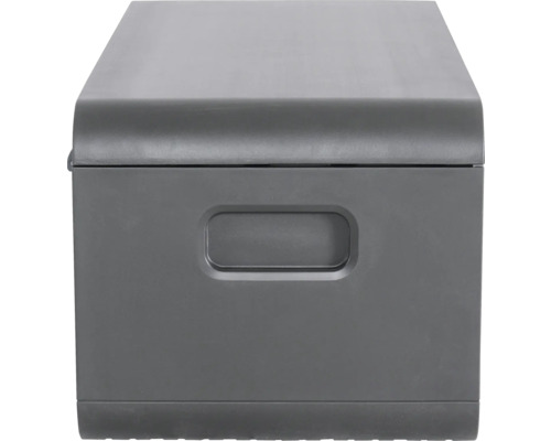 Graue Aufbewahrungsbox aus Kunststoff mit Deckel und Griff