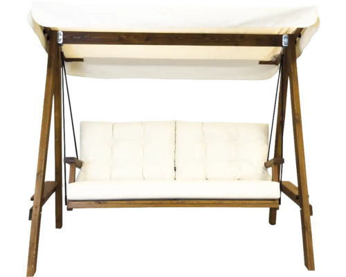 Gartenschaukel mit Holzrahmen und Stoffbezug