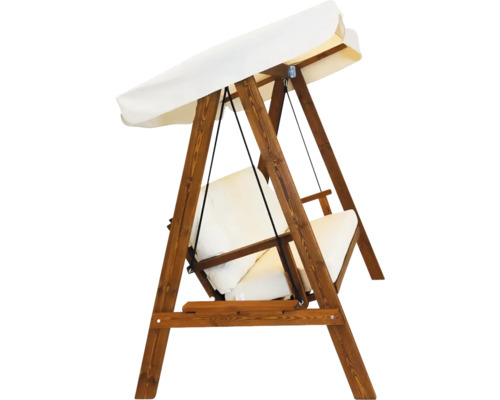 Holzschaukel mit Dach und Kissen